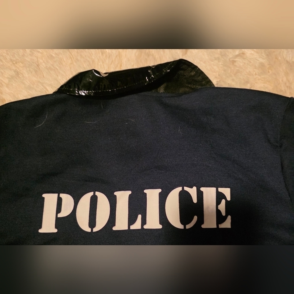 Halloween Navy Blue Spirit Police Uniform Costume Cosplay Role Dress Up Sz. L - Picture 8 of 8